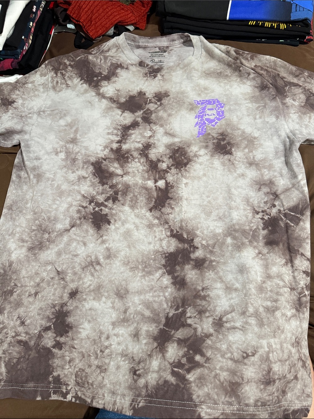 Naruto Tie-Dye Graphic Tee with Purple 'P' Logo